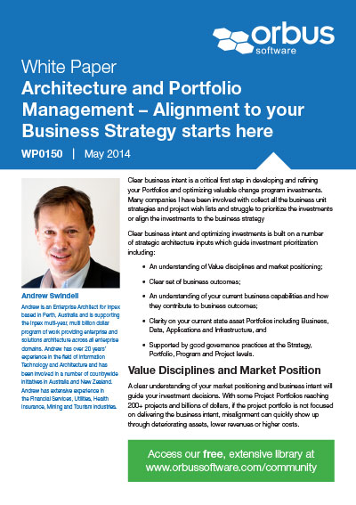 Architecture and Portfolio Management – Alignment to your Business Strategy starts here