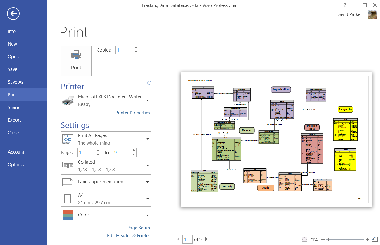 Printing in Visio Print All Pages