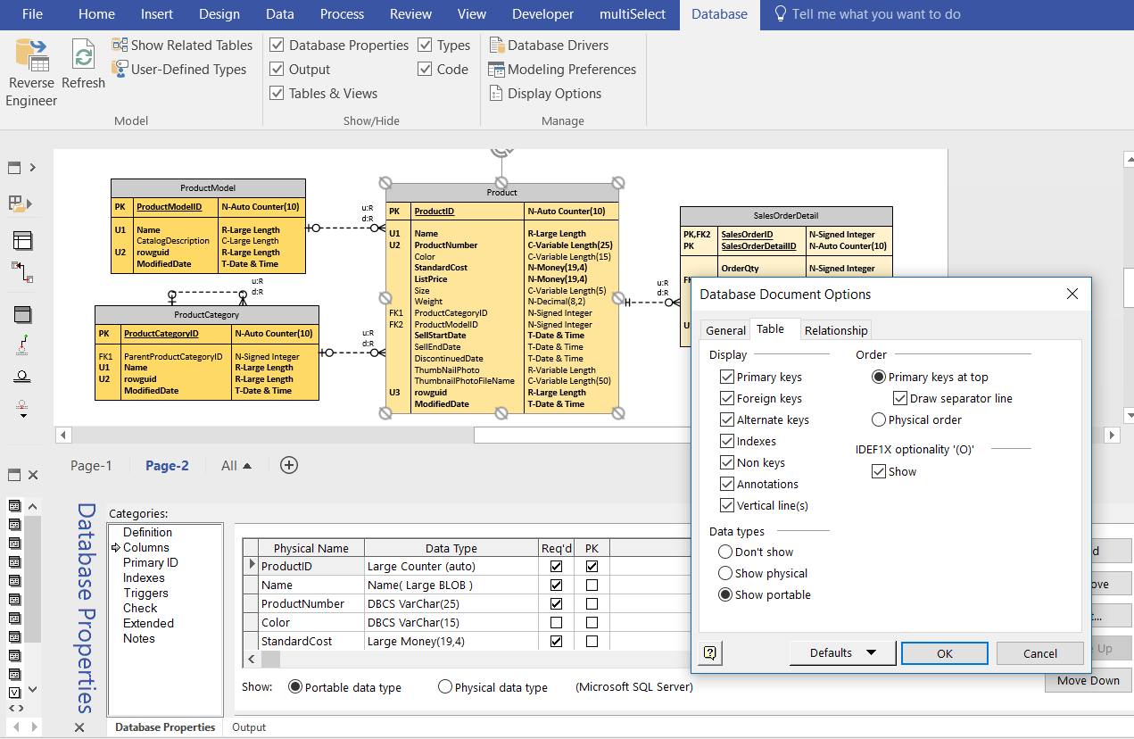 Microsoft Visio Database Reverse Engineer